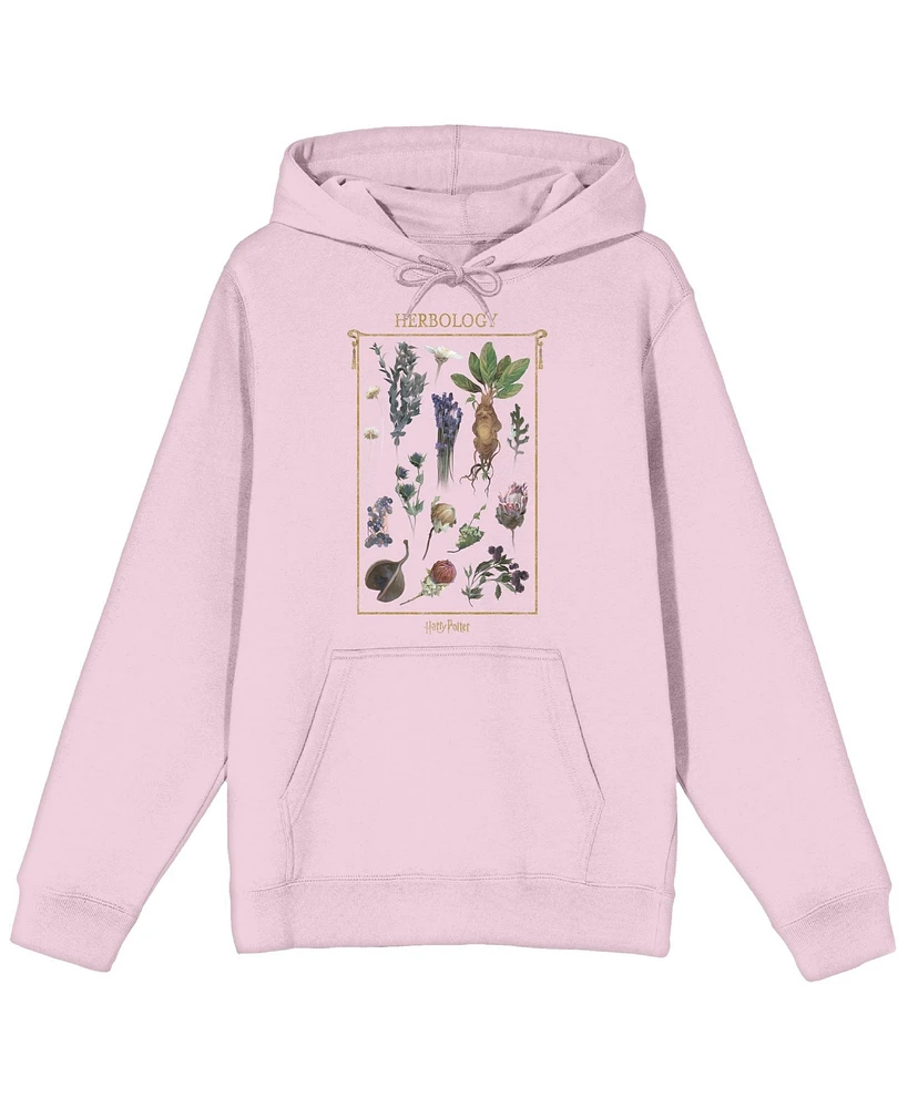 Harry Potter Herbology Oil Painting Long Sleeve Cradle Pink Men's Hooded Sweatshirt -3XL