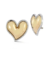 Rachel Zoe Gold and Rhodium Plated Heart Statement Studs