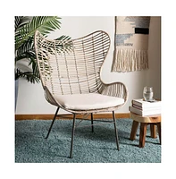 Malia Rattan Wingback Armchair