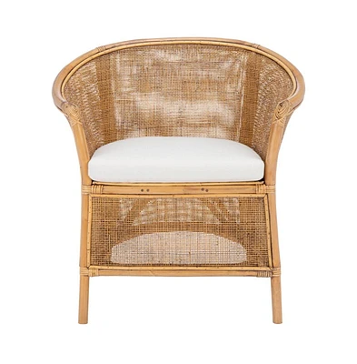 Jessica Rattan Accent Chair W/ Cushion