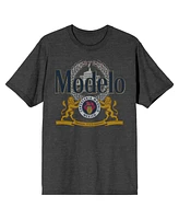 Modelo Beer Logo Crest Mens Charcoal Heather Graphic Tee-3XL