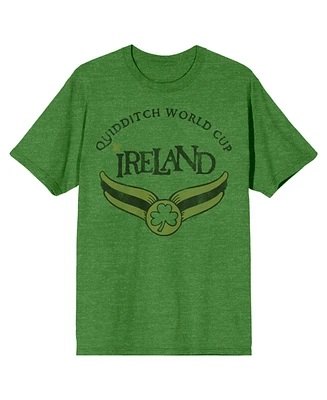 Harry Potter Men's Quidditch World Cup Ireland Green Short Sleeve Crew Neck Tee-xxl