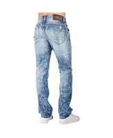 Level 7 Men's Slim Straight Leg Destroyed Mended Premium Denim Jeans