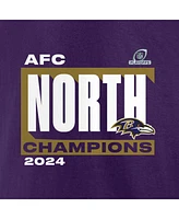 Fanatics Men's Purple Baltimore Ravens 2024 Afc North Division Champions Conquer T-Shirt