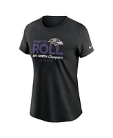 Nike Women's Black Baltimore Ravens 2024 Afc North Division Champions Locker Room Trophy Collection T-Shirt