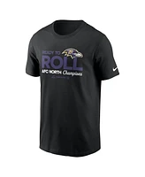 Nike Men's Black Baltimore Ravens 2024 Afc North Division Champions Locker Room Trophy Collection T-Shirt