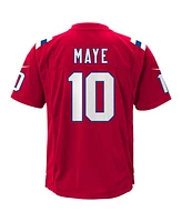 Nike Big Boys and Girls Drake Maye Red New England Patriots Alternate Game Jersey