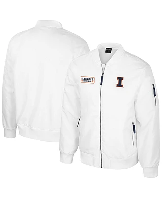 Colosseum Men's Illinois Fighting Illini White Rabbit Full-Zip Bomber Jacket