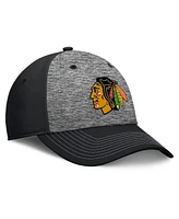 Fanatics Men's Gray/Black Chicago Blackhawks Fundamental Top Shelf 2-Tone Flex Hat