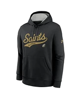 Nike Men's Black New Orleans Saints Rewind Club Logo Pullover Hoodie