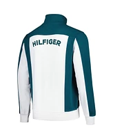 Tommy Hilfiger Men's White/Midnight Green Philadelphia Eagles Nolan Full-Zip Track Jacket