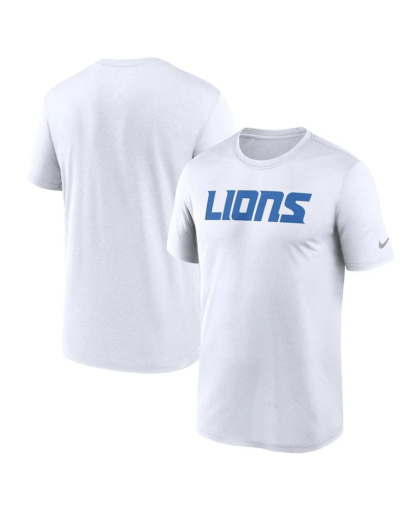 Nike Men's White Detroit Lions Primetime Legend Wordmark Performance T-Shirt