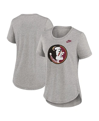 Nike Women's Heather Gray Florida State Seminoles Legacy Tri-Blend T-Shirt