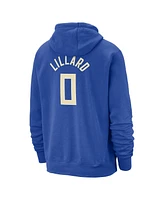 Nike Men's Damian Lillard Royal Milwaukee Bucks 2024/25 City Edition Name Number Pullover Hoodie