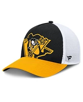 Fanatics Men's Black/Gold Pittsburgh Penguins Authentic Pro A-Frame Rink Adjustable Hat