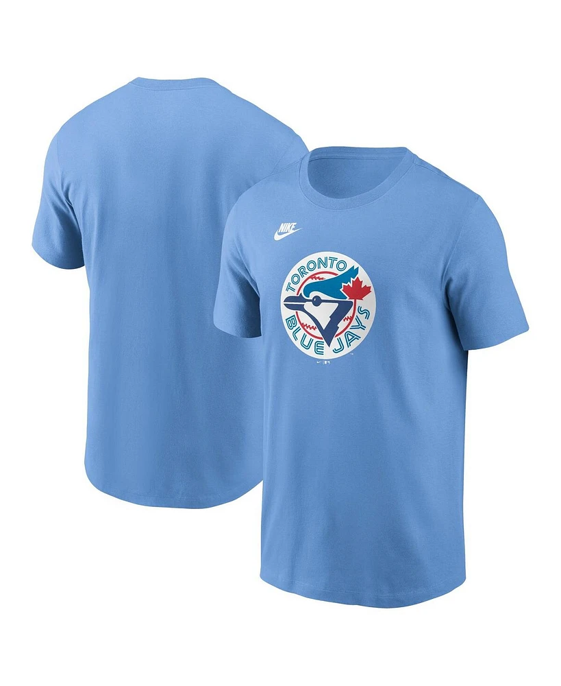 Nike Men's Powder Blue Toronto Jays Cooperstown Collection Team Logo T-Shirt