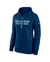 Fanatics Women's Navy Seattle Kraken Authentic Pro Core Primary Fleece Pullover Hoodie