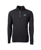 Cutter & Buck Men's Black Detroit Lions Adapt Eco Knit Quarter-Zip Pullover Jacket