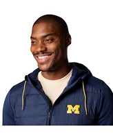 Columbia Men's Navy Michigan Wolverines Out-Shield Hybrid Full-Zip Hoodie Jacket