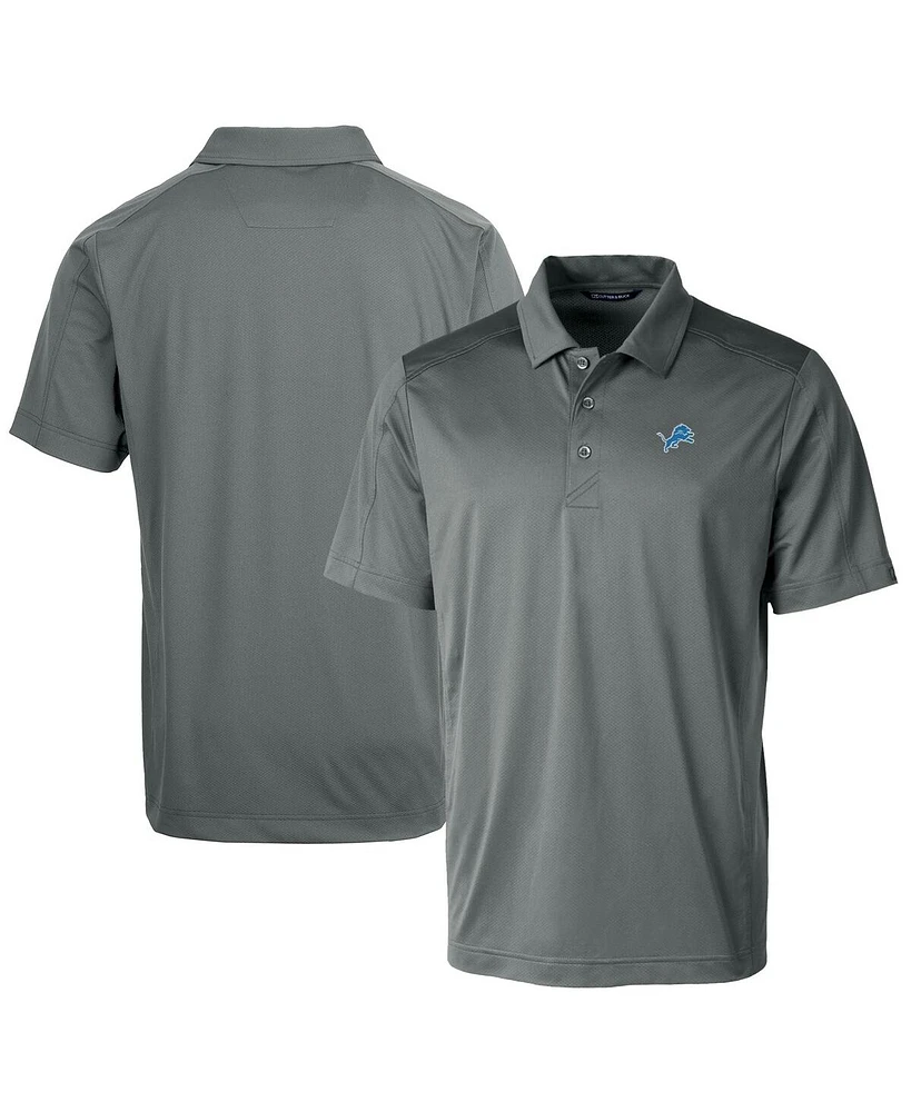 Cutter & Buck Men's Steel Detroit Lions Prospect Textured Stretch Polo