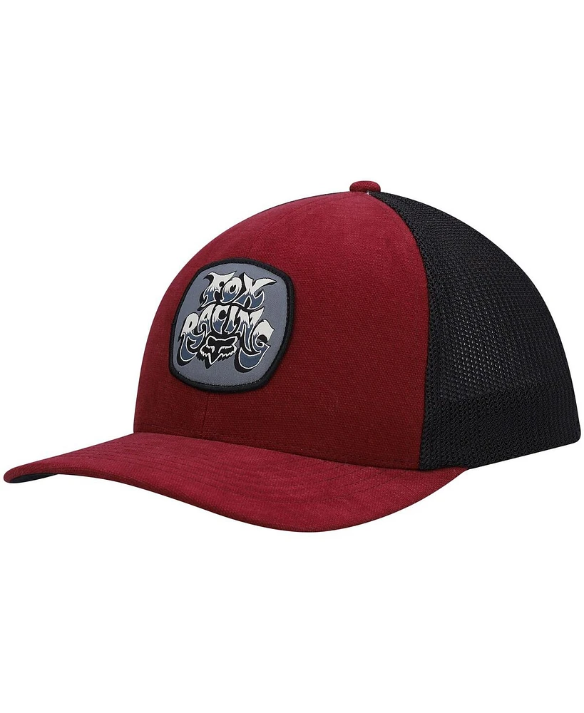 Fox Men's Burgundy/Black Colel Tri-Blend Trucker Flex Hat
