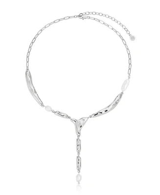 Ettika Liquid Melt and Cultivated Pearl Lariat Necklace