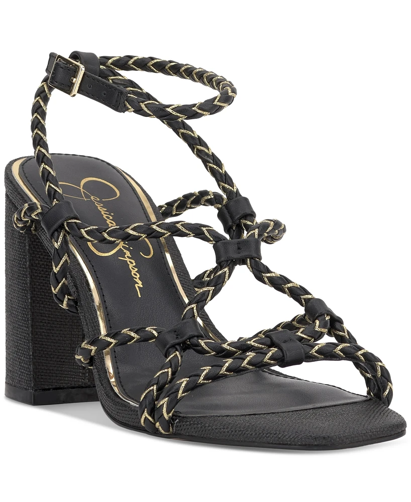 Jessica Simpson Women's Azimma Block-Heel Strappy Rope Sandals