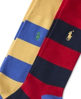 Polo Ralph Lauren Men's 2-Pk. Rugby Stripe Slack Socks