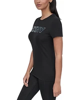 Dkny Sport Women's Ombre Outline-Logo Crewneck T-Shirt