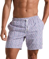 Original Penguin Men's Geo Print Drawstring 7" Swim Trunks