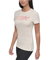 Dkny Sport Women's Ombre Outline-Logo Crewneck T-Shirt