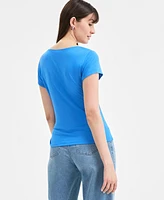 On 34th Women's Side-Tie Short-Sleeve Top, Exclusively at Macy's