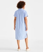 Style & Co Women's Cotton Printed Popover Shirtdress, Exclusively at Macy's