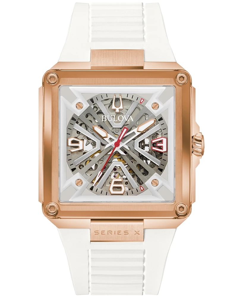 Bulova Limited Edition Men's Series X Se Automatic White Hnbr Rubber Strap Watch 39mm