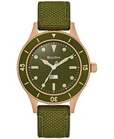 Bulova 150th Anniversary Men's Automatic Mil-ships Green Nylon Strap Watch 41mm