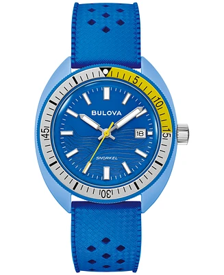 Bulova Men's Snorkel Blue Hnbr Rubber Strap Watch 41mm