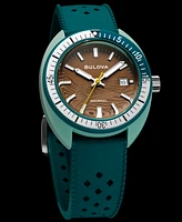 Bulova Men's Snorkel Green Hnbr Rubber Strap Watch 41mm
