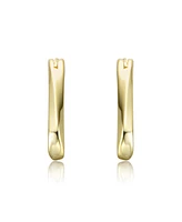 Wavy Twisted Hoop Earrings White Gold Plated or 14K