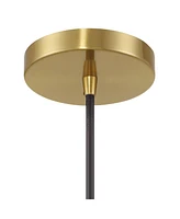 Collin 11 3/4" Modern Pendant Ceiling Light Fixture Dining Room Over Table Kitchen Island Foyer Drum Hanging Round Soft Gold Finish Cognac Glass Hallw