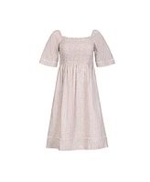 Hope & Henry Women's Organic Bell Sleeve Smocked Dress