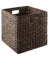 Casafield 13" x 13" Water Hyacinth Storage Baskets, Espresso
