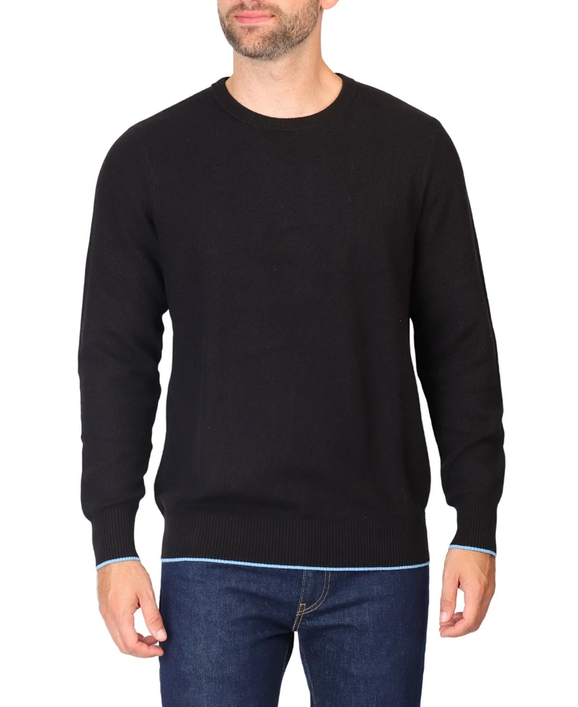 Textured Waffle Crew Neck Sweater