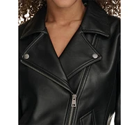 Levi's Women's Faux-Leather Asymmetric-Zip Moto Jacket