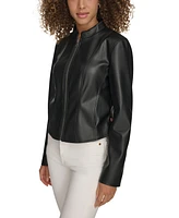 Levi's Women's Faux-Leather Cut Racer Jacket