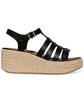 FitFlop Women's Platform Espadrille Leather Wedge Sandals