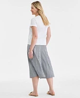 On 34th Womens Mama Graphic Relaxed Fit T Shirt Puckered Gingham Pleated Midi Skirt Exclusively At Macys