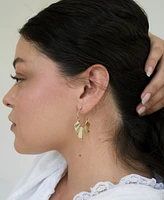 Matr Boomie Gold Tone Sayuri Ginkgo Leaf Hoop Earrings
