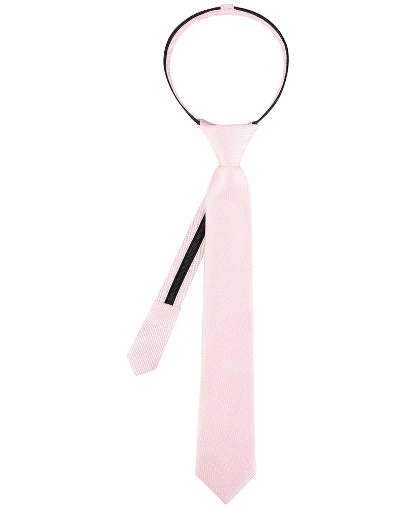 Tommy Hilfiger Boys Textured Solid Pre-Tied Zipper Tie
