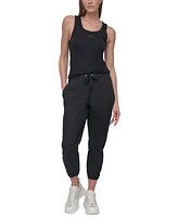 Dkny Sport Women's Cotton Ribbed-Waist Jogger Cargo Pants