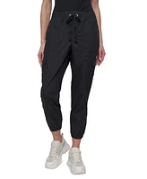 Dkny Sport Women's Cotton Ribbed-Waist Jogger Cargo Pants